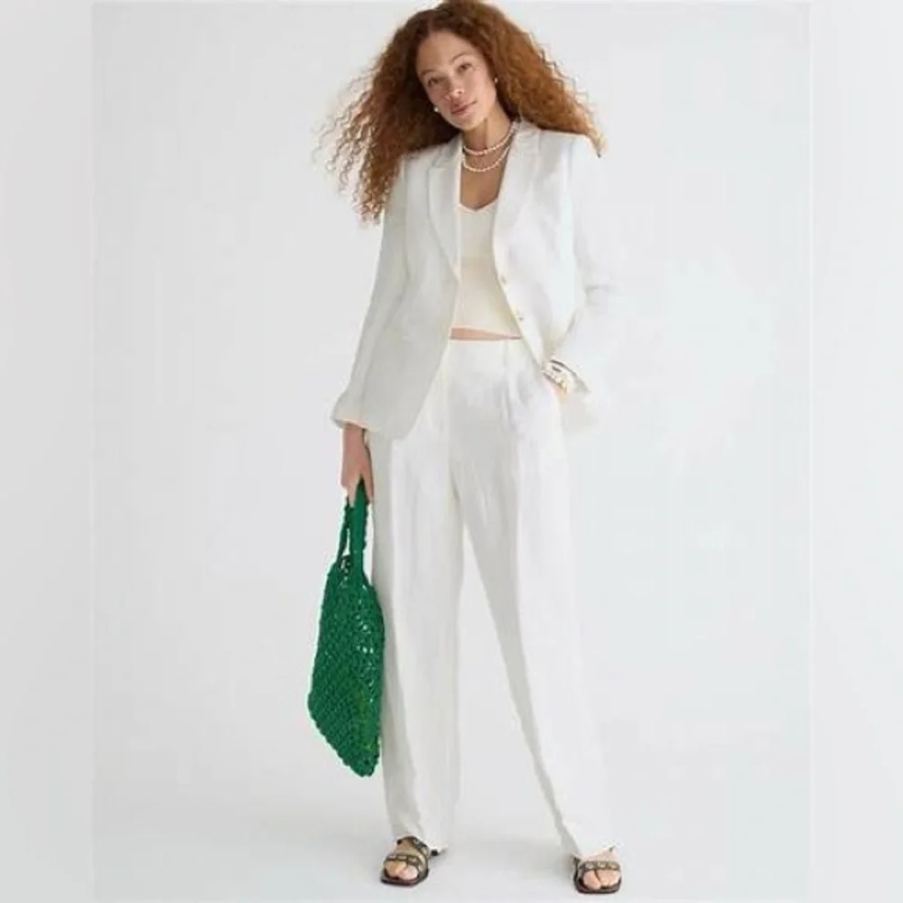 J.Crew Straight-leg essential pant in Chelsea linen-cupro blend BQ734